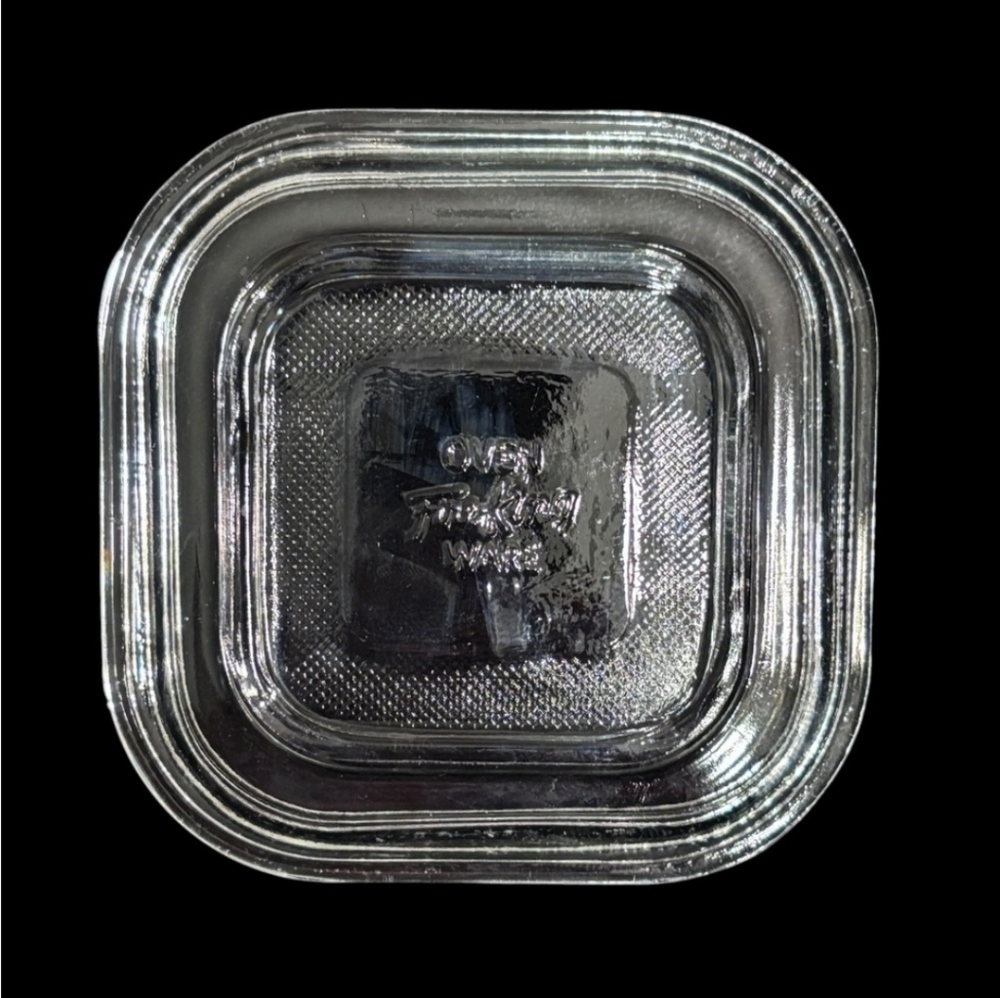 FIRE KING Oven Ware Clear Glass 4 Inch Square Dish Lid VINTAGE